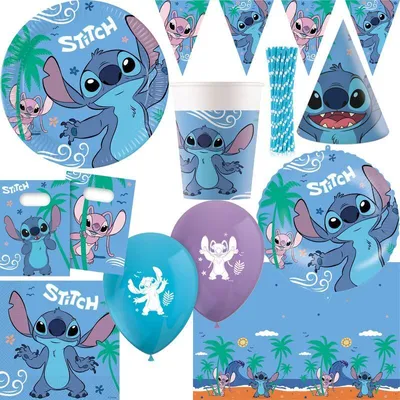 Produktbild von Partyset Stitch Kindergeburtstag Lilo Angel Geburtstag Deko Set Kinder