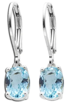 Produktbild von Blautopas Ohrhänger Silber 925 hellblaue Natur Edelsteine