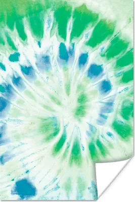 Produktbild von MuchoWow® Poster Krawattenfärbung - Spirale - Grün - Blau 120x180 cm - Kunstposter