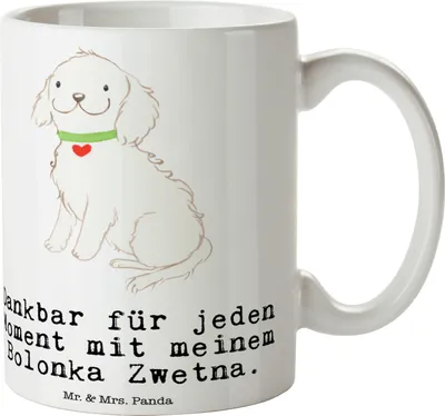 Produktbild von Mr. & Mrs. Panda Kaffeebecher Bolonka Zwetna Moment - Weiß - Geschenk, haferl, Tsvetnaya, Teetasse, Becher, Tasse, Trinkbecher
