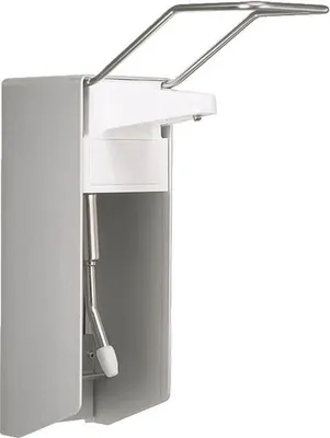 Metallspender für Desinfektionsmittel, Wasch- und Pflegelotionen 32 cm Armhebel Ophardt Hygiene  1410997