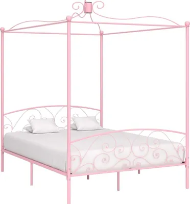 Produktbild von Himmelbett-Gestell Rosa Metall 160 x 200 cm