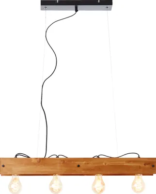 Produktbild von Hängelampe, 150 x 75 x 14 cm, 4 x E27, max. 42 W, kürzbar, Metall/Holz