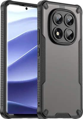 Obrázek produktu pro Ochranné pouzdro pro Xiaomi Redmi Note 14 Pro 5G, průsvitná matná zadní strana, TPU bumper pouzdro Černý