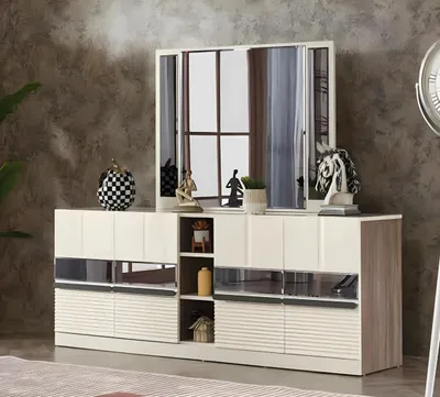 Zdjęcie produktu dla Kredens z lustrem Nowoczesne meble do jadalni Komplet h mebli