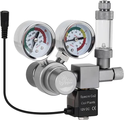 Produktbild von Druckregler mit Magnetventil, 2 Manometer, Blasenzähler, W21.8 Anschluss, für Pflanzenaquarium