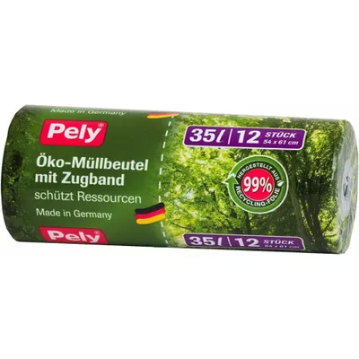 Zdjęcie produktu dla Pely 914056 12 ekologicznych worków na śmieci Worki na śmieci Eco 35,0 l