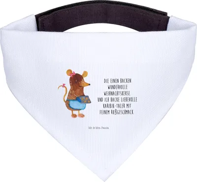Produktbild von Mr. & Mrs. Panda Halstuch Hund Maus Kekse - Weiß - Geschenk, Für Hunde, Plätzchen, Winter, Weihnachten, Hundeschal, Tuch, Weihnachtskekse, Hundehalstuch