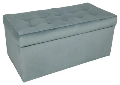 Obrázok produktu pre MG Design, modrý taburet s úložným priestorom, 45x90 cm - objem úložného priestoru 100 litrov, nosnosť do 300 kg, tvarovo stabilný, dodávaný zmontovaný, vhodný do obývačky a predsiene