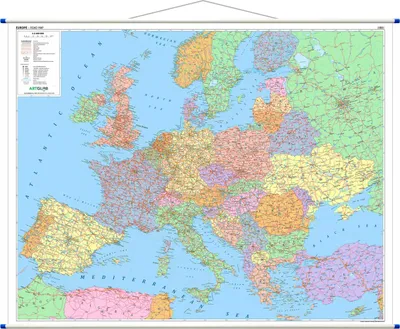 Produktbild von Europa-Straßenwandkarte Englische Version, 1:2 400 000