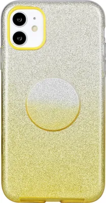 Produktbild von Für iphone X/XS/XR/XS MAX/11/11 pro MAX Handy Case Gradient Farbe Glitzer Pulverabdeckung mit Airbag Bracket gelb