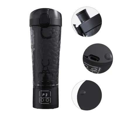 Produktbild von Automatischer Mixer,Protein Shaker elektrischer,700ml, LCD Display,einstellbares Getriebe,auslaufsicher und sturzsicher,schwarz