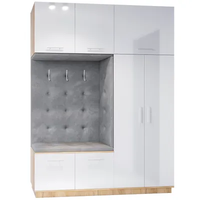 Produktbild von Garderobe CREON 2 craft gold / weiß hochglanz (links)