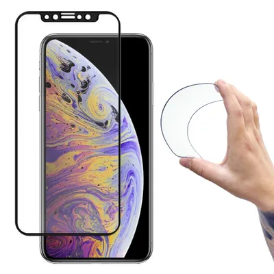 Produktbild von Wozinsky Full Cover Flexi Nano Panzerglasfolie mit Rahmen iPhone 12 mini schwarz