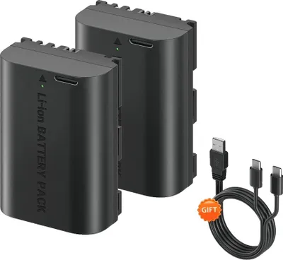 Image de Batterie pour appareil photo, charge de type C, haute capacité, 2 pièces
