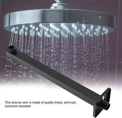 Image de Pommeau de douche à effet pluie carré, bras de 145 pouces, montage mural, acier inoxydable