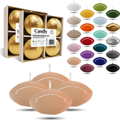 Obrázok produktu pre CANDLY HANDMADE© 4x veľké plávajúce sviečky Premium Ø 70 mm | Valentín, Veľká noc, Vianoce, dekorácie, sviečky, sviečky pre dámy (Losos)
