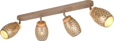 Produktbild von Reality Leuchten Deckenspot BIDAR 4-flammig BHT 74x27x12 cm braun Strahler