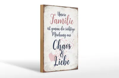 Produktbild von Holzschild  Unsere Familie, 30x20 cm, Holzschilder Spruch Glück Weisheit