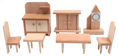 Productafbeelding van Houten Miniatuur Meubels voor Poppenhuis 1:12 Schaal