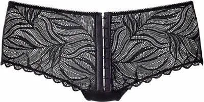Produktbild von Petite fleur gold Panty aus Spitze mit Häkchenverschluss vorne schwarz Größe 40/42