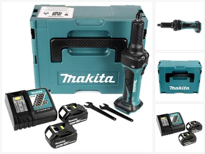 Image de Makita DGD 800 RTJ Meuleuse droite sans fil 18V + 2x Batteries 5.0Ah + Chargeur +Coffret Makpac