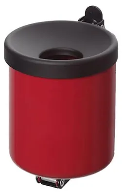 Produktbild von Robuster Ascher zur Wandmontage | 0,6 Liter, HxBxT 10x9x9cm | Stahl | Rot
