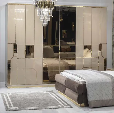 Obrázok produktu pre Kleiderschrank Spiegel Luxus Schrank Schlafzimmer Möbel Schränke Hochglanz
