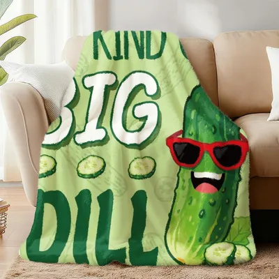 Produktbild von Omgoods – Kuschelige, weiche Decke mit Gurkenmuster, 150 x 130 cm