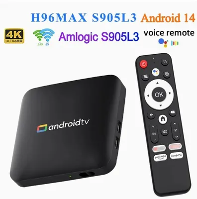 Produktbild von Smart TV Box H96 MAX S905L3 Android 14.0 4K BT Google Voice Remote Media Player Home Android Set-Top-Box 2 GB 16 GB