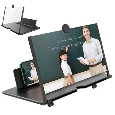 Productafbeelding van 3-4x vergroting, mobiele telefoon schermloep, 12 inch HD, inklapbaar, met acryllenzen, geschikt voor smartphones en tablets, accessoire voor elektronische producten – zwart