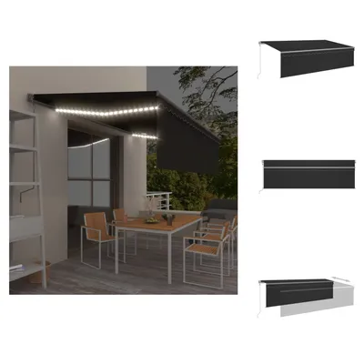 Produktbild von vidaXL Markise Automatisch mit Rollo LED Windsensor 5x3m Anthrazit -  Markisen