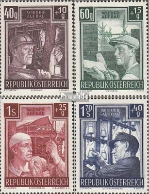 Produktbild von Briefmarken Österreich 1951 Mi 960-963 (kompl.Ausg.) postfrisch Wiederaufbau