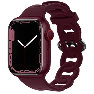 Produktbild von Strap-it Apple Watch Silikon Kettenarmband (Weinrot) - Große: 38 - 40 - 41mm
