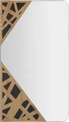 Zdjęcie produktu dla o Ferretti lustro ścienne narożne 50x1x90 cm czarne naturalne