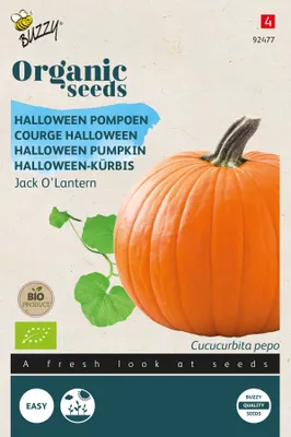 Productafbeelding van Pompoen voor Halloween | Biologische Halloweenpompoenzaden van Buzzy Seeds [Te gebruiken tot 07/2023]
