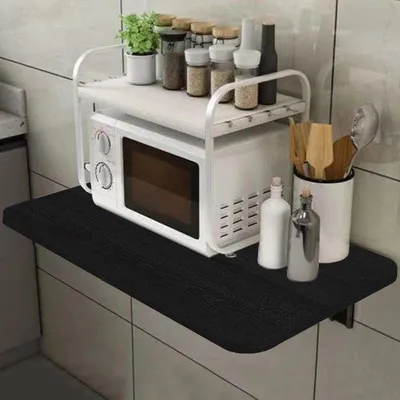 Productafbeelding van Klaptafel - Wandtafel Bureau - Ruimte Besparen - Inklapbaar Ontwerp - 80 x 60 cm - Zwart