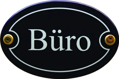 Produktbild von Emaille Türschild Büro blau oval Schild Emailleschild Metallschild Blechschild