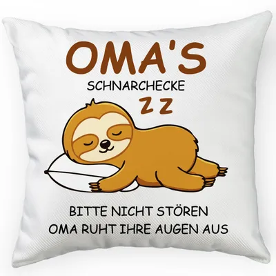 Produktbild von Dekorativer Kissenbezug mit Faultiermotiv, weiß, 45 x 45 cm