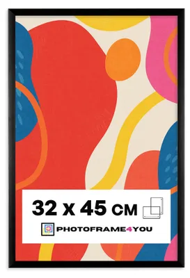 Fotolijst 32x45 cm, Kunststoff, Acrylglas, Schwarz, Hochformat