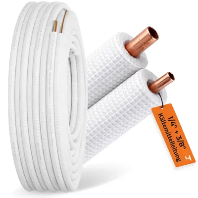 Produktbild von Haus-Held Kältemittelleitung 1/4 x 3/8 25 m Kupfer Doppelrohr Klimaanlage R32 R410A