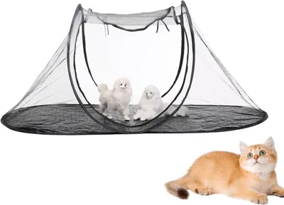 Produktbild von Tragbarer, faltbarer Katzenlaufstall und Reisezelt aus atmungsaktivem Material für Katzen und kleine Tiere
