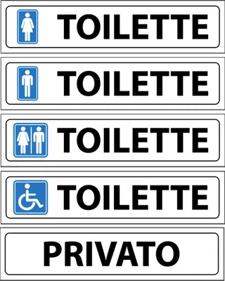 Produktbild von Toilettenaufkleber Set - Selbstklebend und wasserdicht - Für Bad und WC - 5 Stück, 21 x 4,9 cm, Weiß