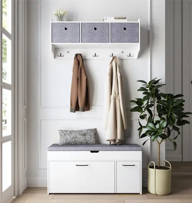 Produktbild von Mondeer Garderobe-Set Flurgarderobe Schuhbank mit Sitzfläche