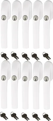 Produktbild von Abus FG300 abschließbarer Fenstergriff weiß, im Set 10 Stück gleichschließend, Schließung AL0089 mit insgesamt 20 Schlüssel