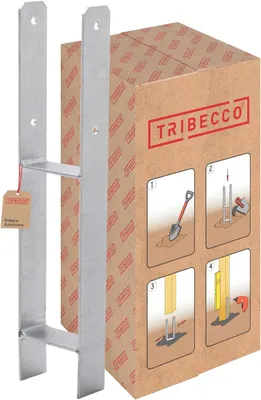 Produktbild von TRIBECCO® H-Pfostenträger für Beton (121 x 121/600) feuerverzinkt, Gesamthöhe: 600 mm, Materialstärke: 5 mm, lichte Breite: 120 mm