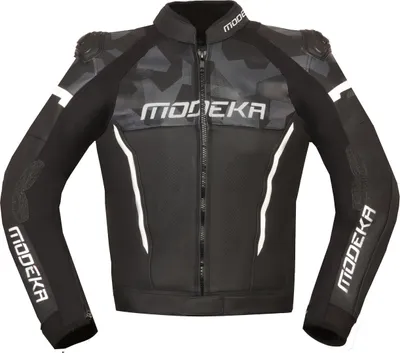 Produktbild von Modeka Valyant Motorrad Lederjacke, schwarz/weiß, 52