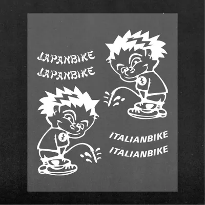 Obrázek produktu pro Nálepka Italská Bike White 14 x 16 cm