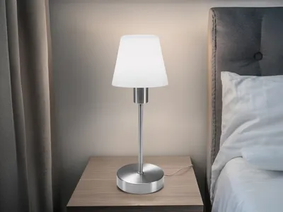 Produktbild von Tischlampe mit Glas Lampenschirm, Nachttischlampe per touch dimmbar Höhe 32cm