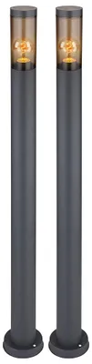 Produktbild von 2x Stehleuchte, IP44, rauchig, anthrazit, E27, H 110cm